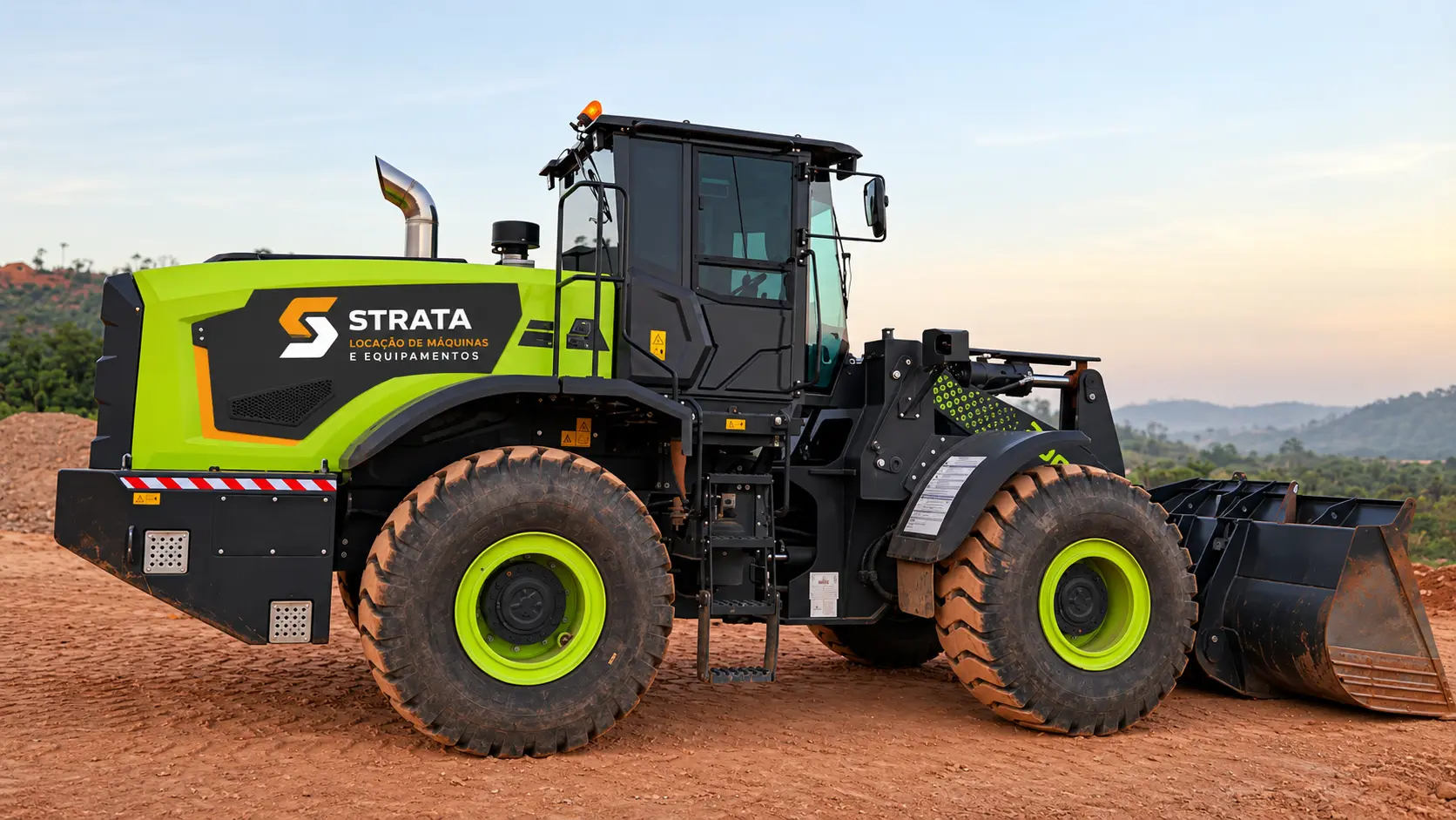 Pá carregadeira ZWL62G em área de mineração